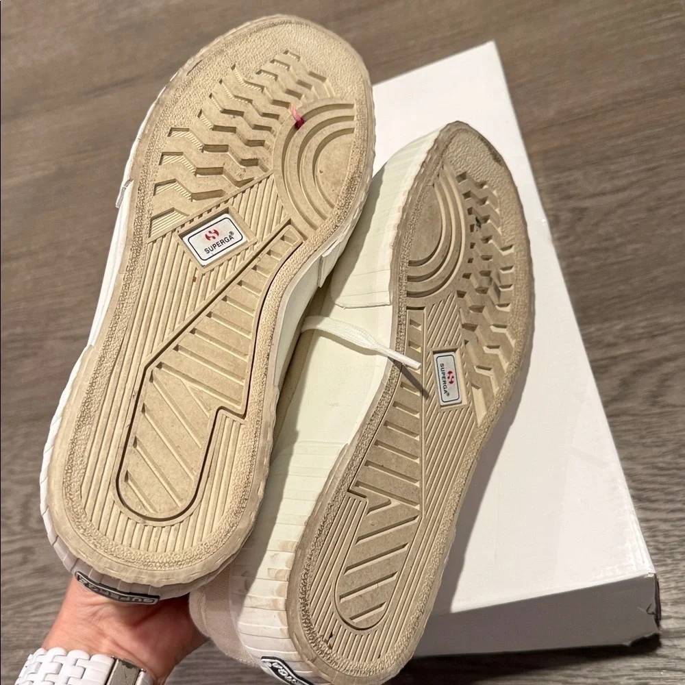 SUPERGA 2631 Stripe Platform Beige size 8